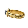Devotional Ring, Gold and sapphire, British (?)